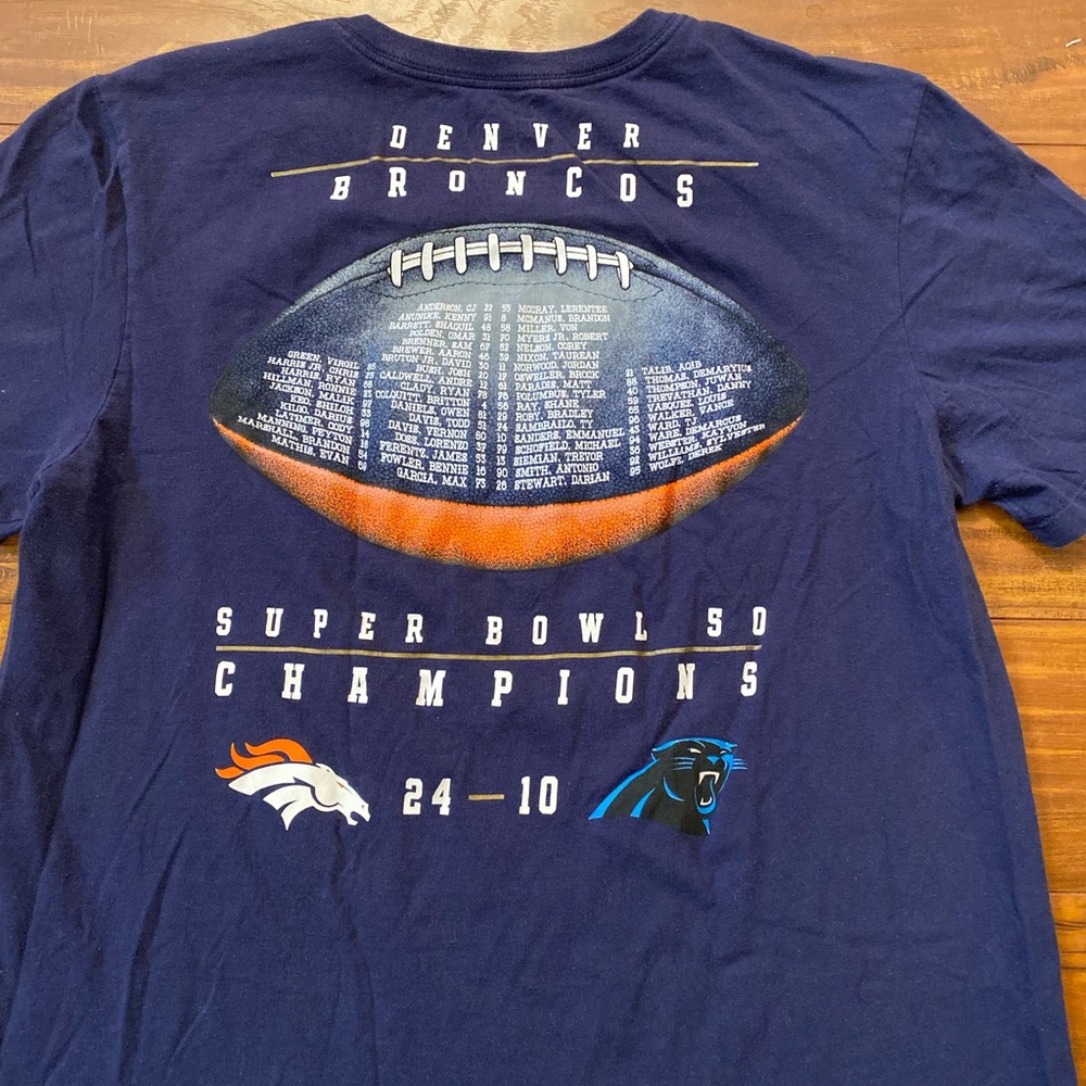 Nike Denver Broncos “Super Bowl 50 Champions” Shirt, Size Medium - Picture 7 of 10